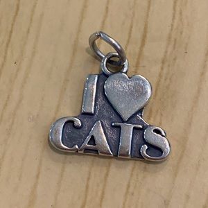 .925 I Love ❤️ Cats Sterling Silver Jewelry Charm
